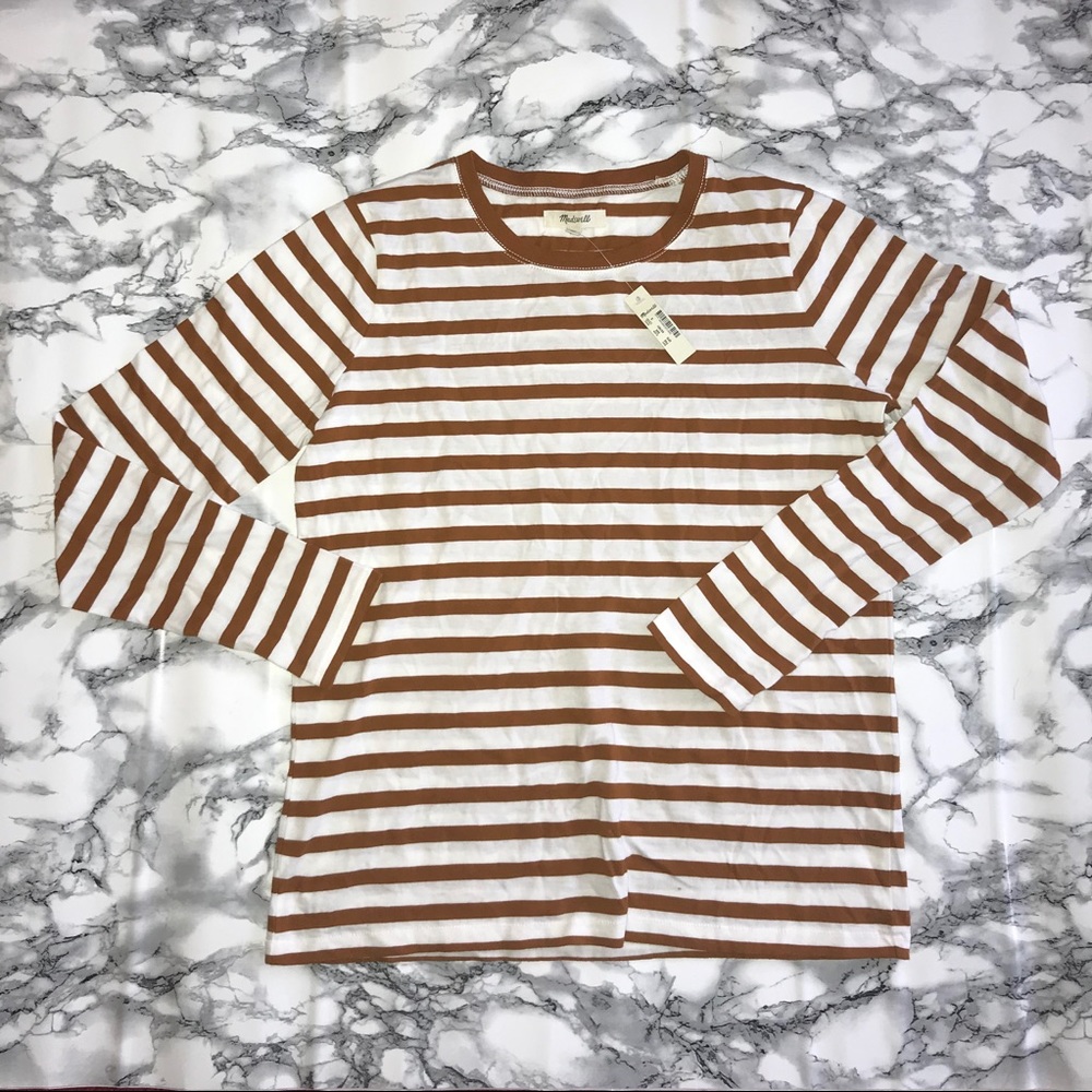 Striped Rusty-mustard Madewell Shirt